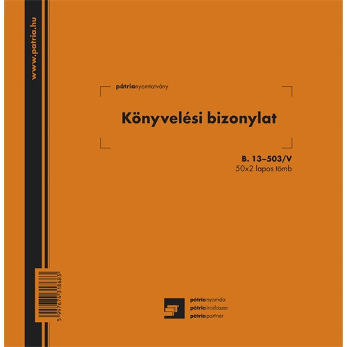 Könyvelési bizonylat 50x2 lapos tömb 203x198 mm