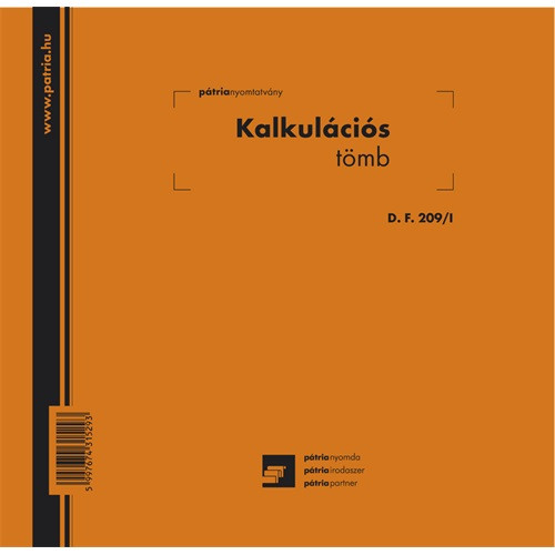 Kalkulációs tömb 50 lapos 203x198 mm