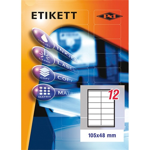 Etikett címke pd 105x48 mm szegéllyel 10 ív 120 db/csomag